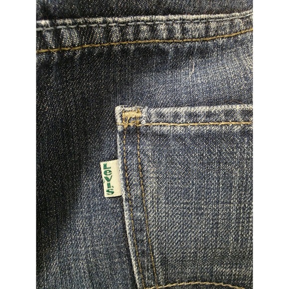 Levi's 514 Slim Straight Jeans Men's W34 L34 Blue‎ Denim Green Tab Rare Eco Line - Picture 7 of 8